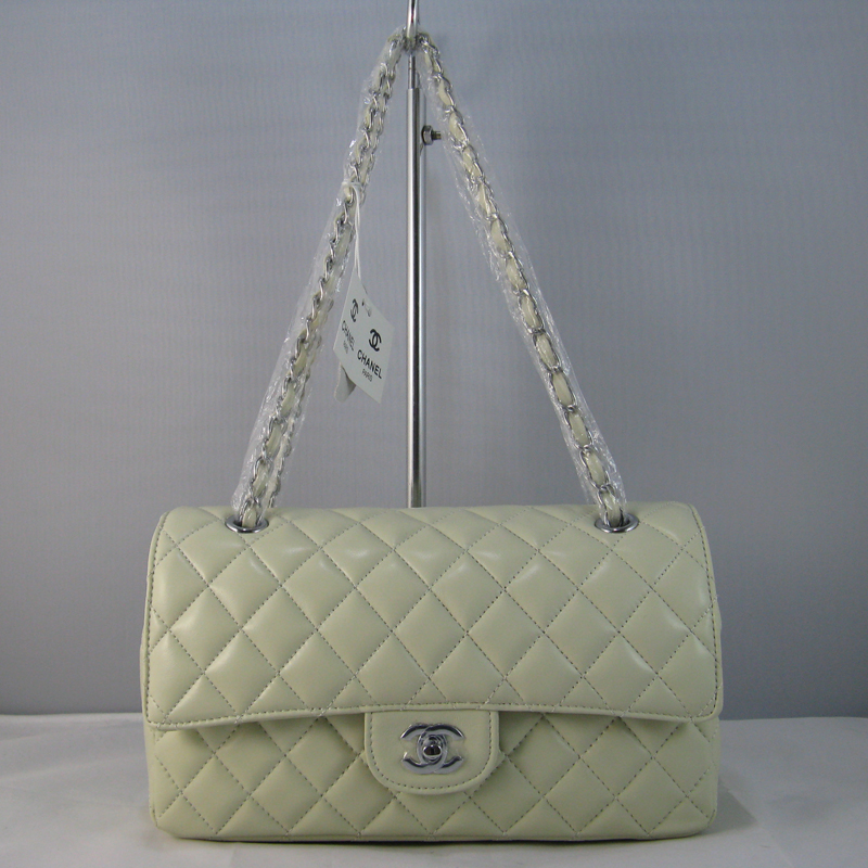 Chanel beige color with Silver chain