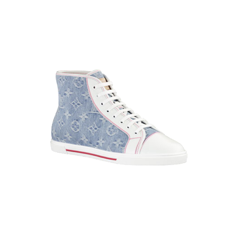 PUNCHY SNEAKER IN BLEACHED MONOGRAM DENIM