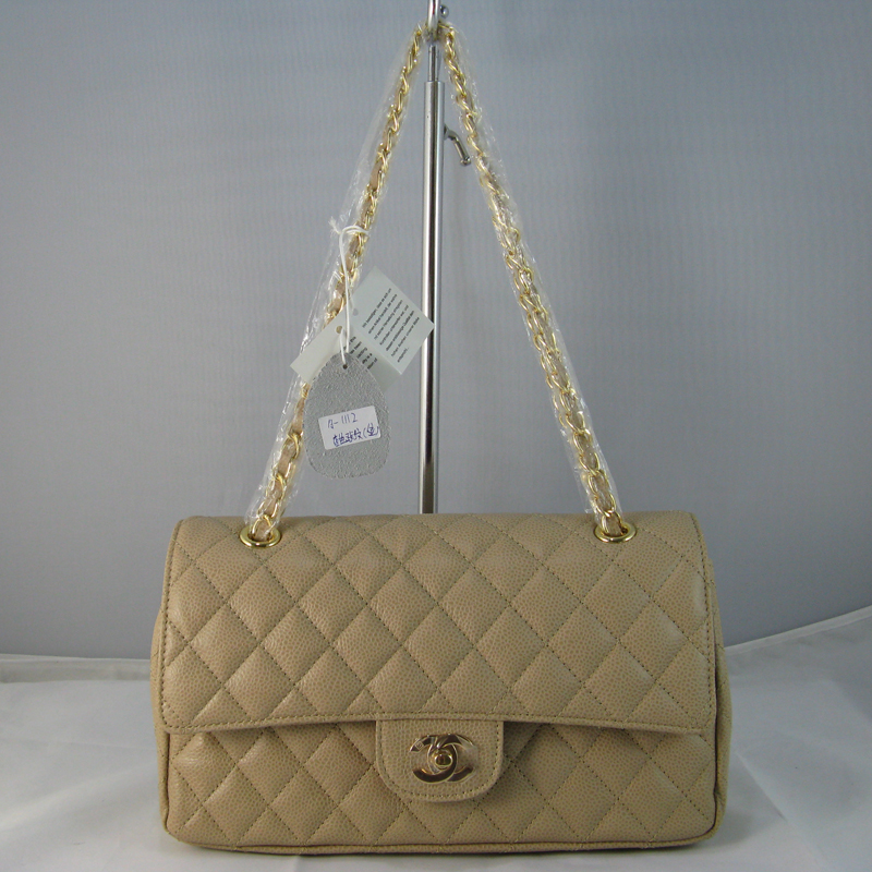 Chanel beige color with gold chain