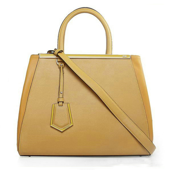 Fendi 2Jours Original Leather Tote Bag F2552M Yellow