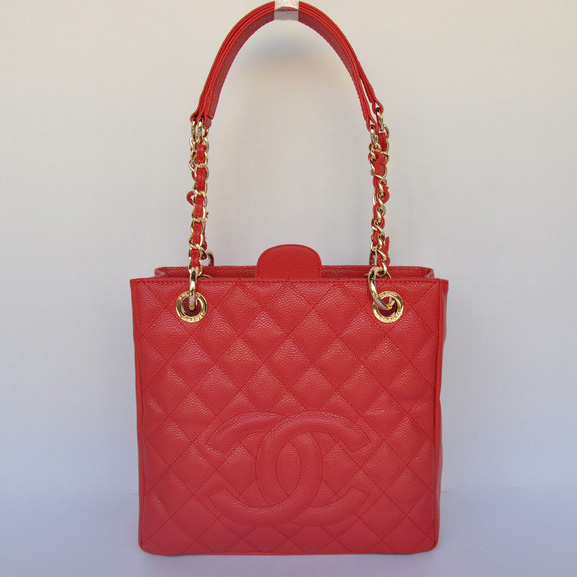 Chanel A50994 Red Medium Shopping Bags Gold Hardware