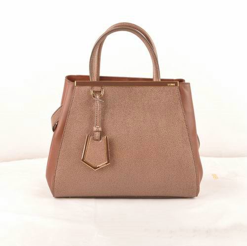 Fendi 2Jours Cannage&Ferrari Leather Tote Bag F2552S Brown