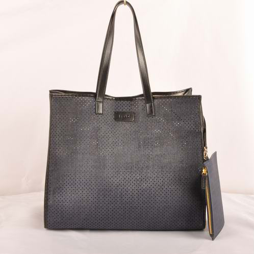 Fendi Punch Saffiiano Leather Shoulder Bag F2543 Dark Blue