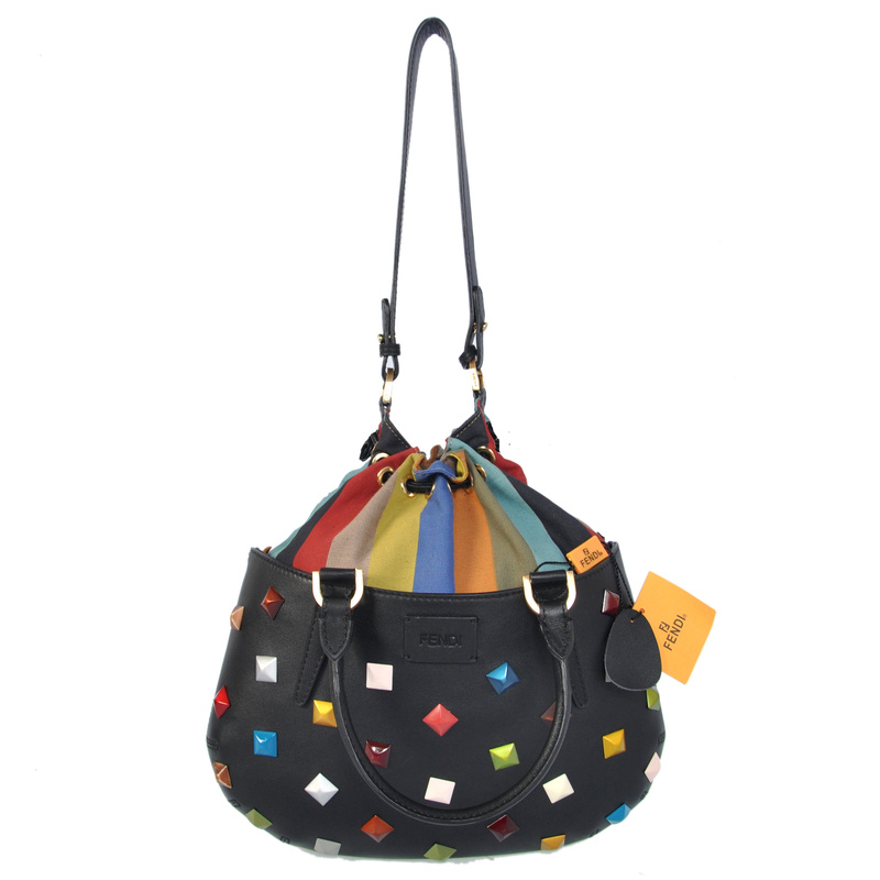 Fendi Borsa Multi-Color Studded Satchel
