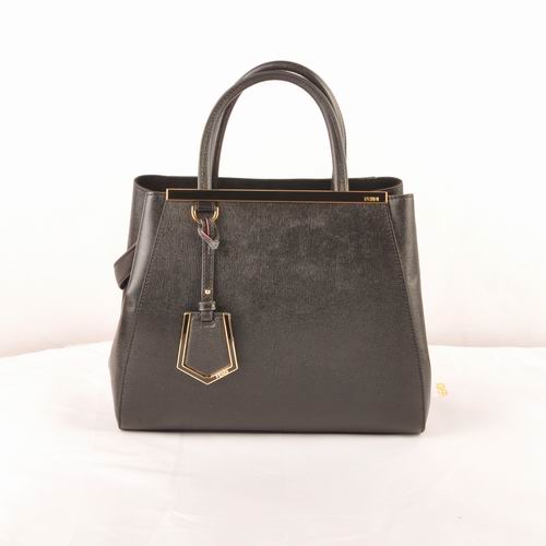 Fendi Fall Winter 2012 2Jours Saffiiano Leather Tote Bag 8BH250S Black