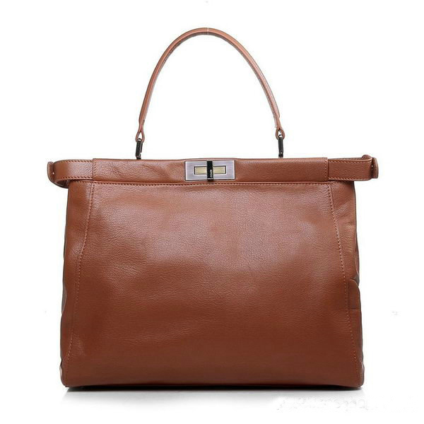 Fendi Peekaboo Bag Brown Calfskin Leather F2292