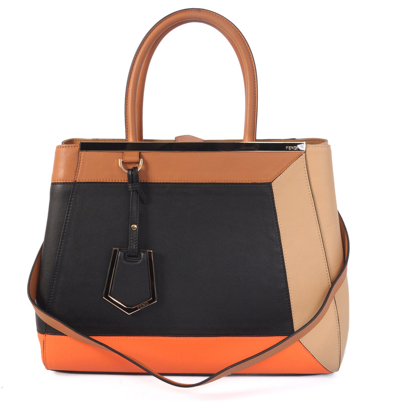 Fendi '2Jours Block' leather mixed colors handbags
