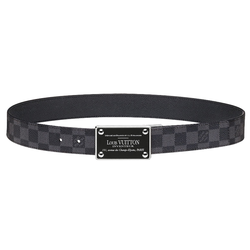 LV INVENTEUR DAMIER GRAPHITE REVERSIBLE BELT