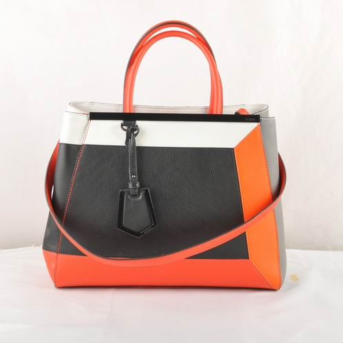 Fendi '2Jours Block' leather mixed colors handbags
