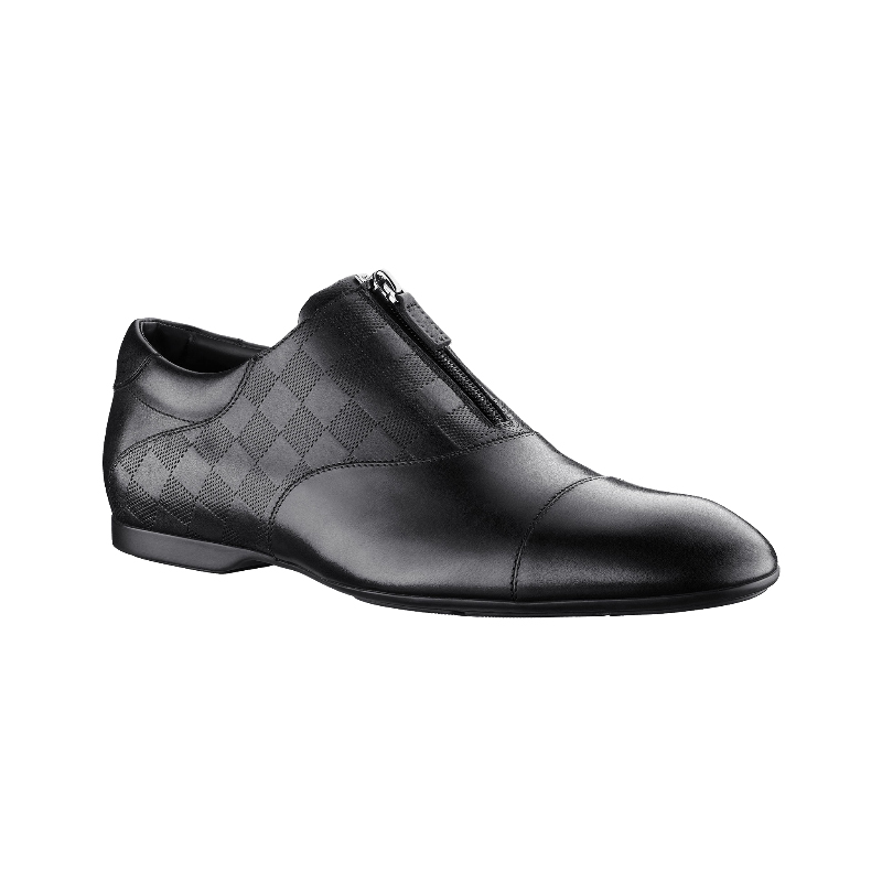 COSMOPOLITAN RICHELIEU ZIP IN DAMIER EMBOSSED LEAT