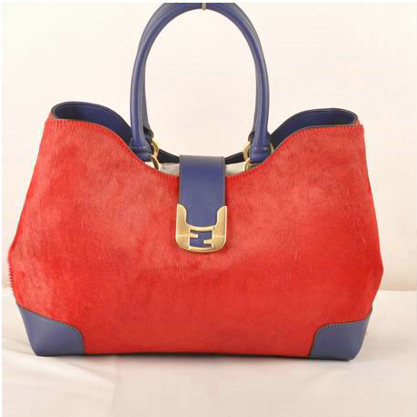 Fendi 2jours Horsehair Tote Bag F2546 Red