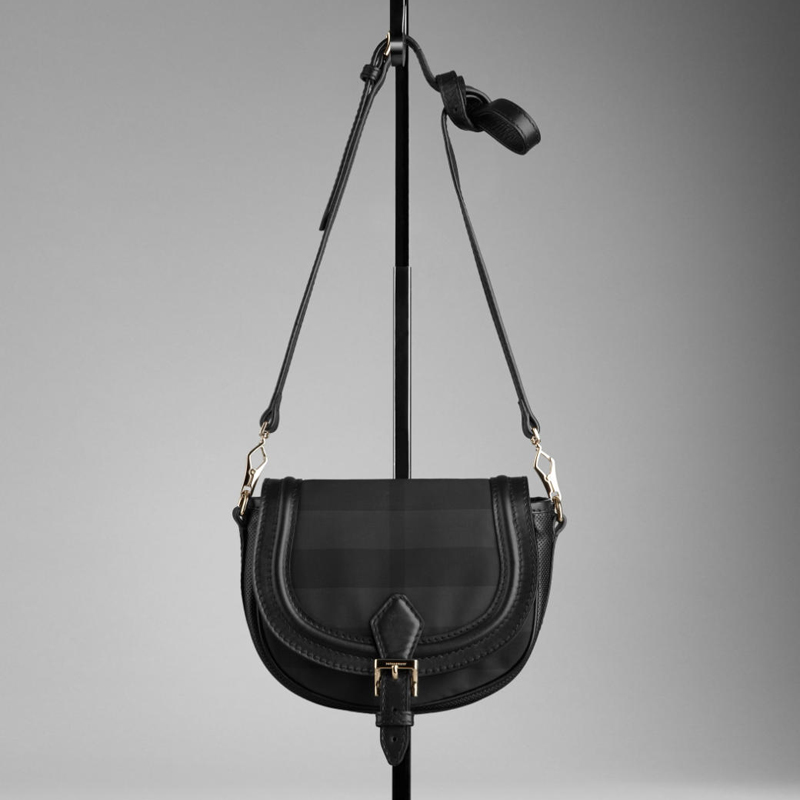 SMALL CHARCOAL CHECK CROSSBODY BAG