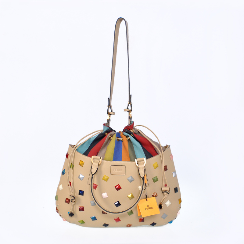 Fendi Borsa Multi-Color Studded Satchel