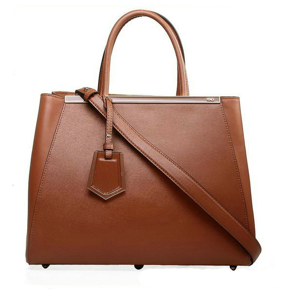 Fendi 2Jours Original Leather Tote Bag F2552M Brown