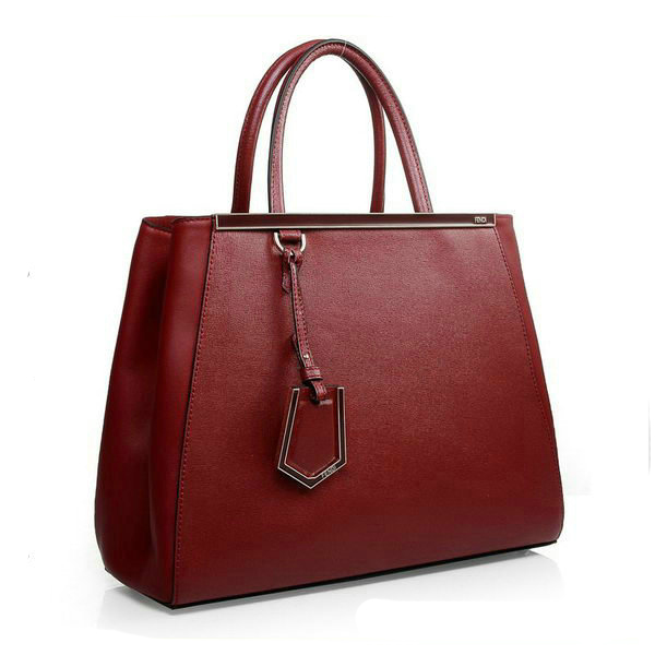 Fendi 2Jours Original Leather Tote Bag F2552M Wine