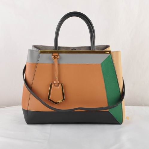 Fendi '2Jours Block' leather mixed colors handbags
