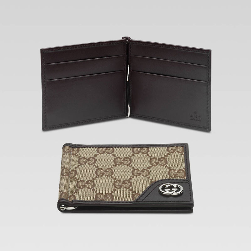 money clip wallet with interlocking G ornament