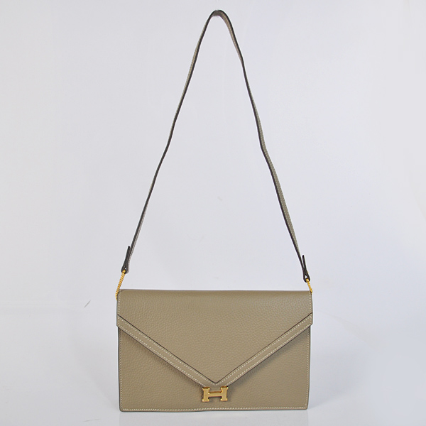 Hermes Liddy Bag clemence leather in Dark Grey with Gold hardware