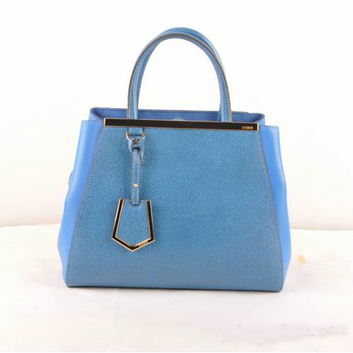 Fendi 2Jours Cannage&Ferrari Leather Tote Bag F2552S Blue