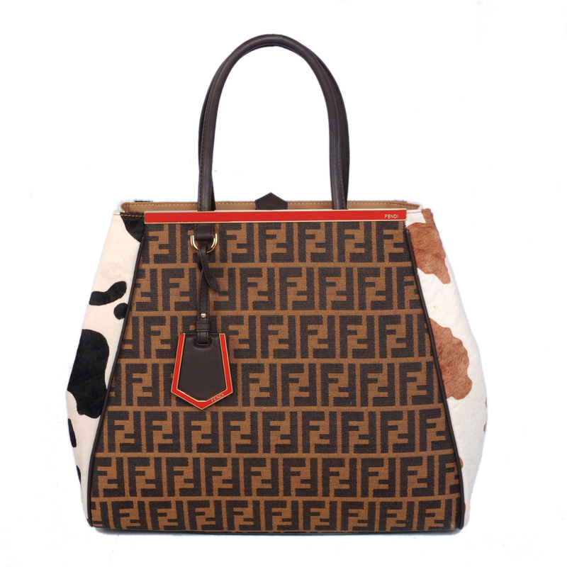 Fendi 2Jours Fabric&Horsehair Tote Bag F2552M