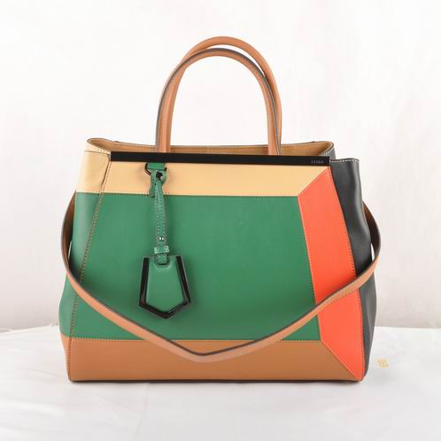 Fendi '2Jours Block' leather mixed colors handbags