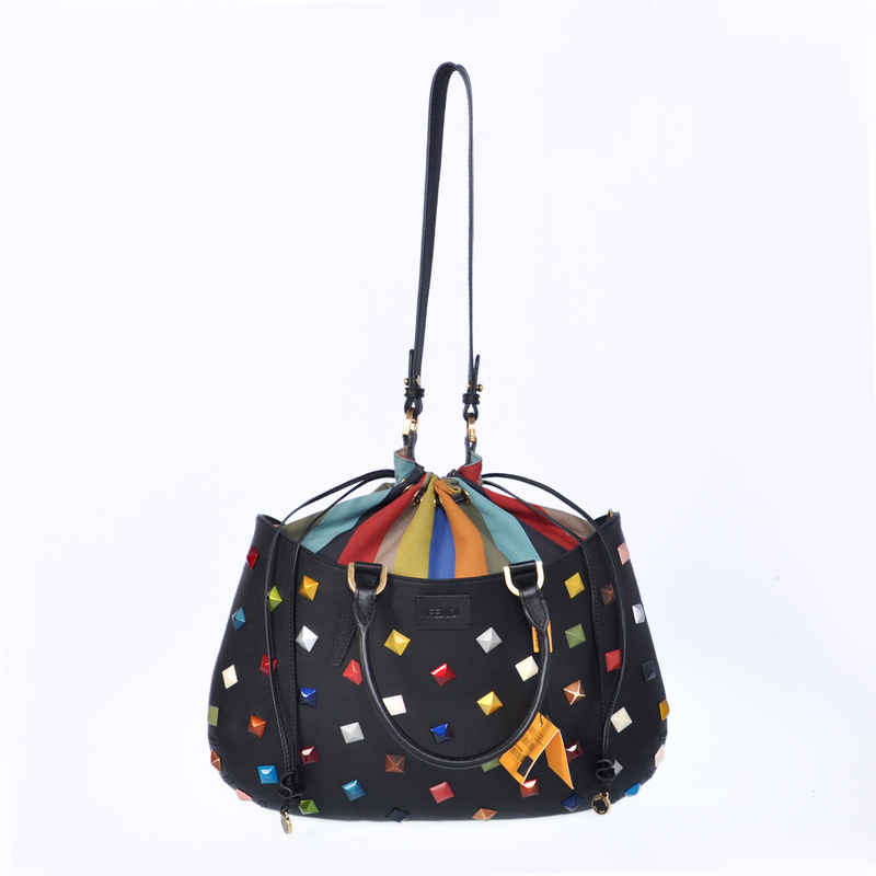 Fendi Borsa Multi-Color Studded Satchel