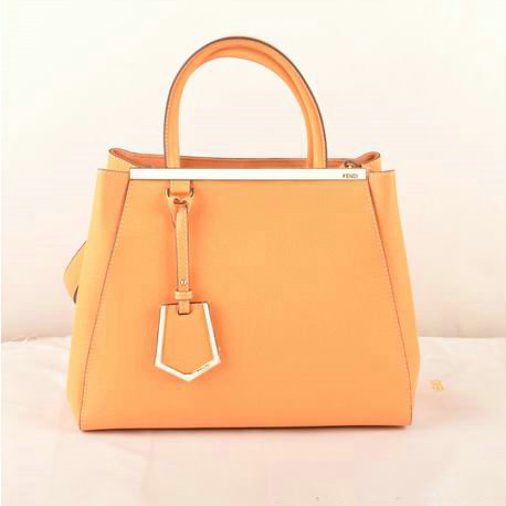 Fendi 2Jours Saffiiano Leather Tote Bag F2552S Light Orange