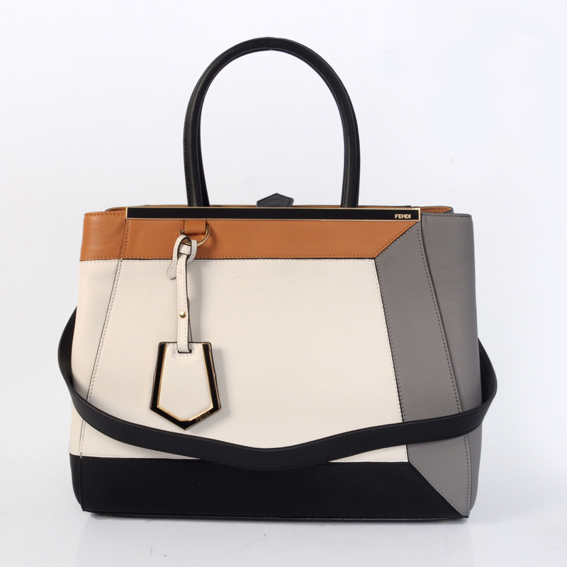 Fendi '2Jours Block' leather mixed colors handbags
