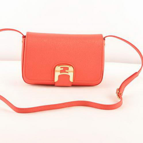 Fendi Chameleon Classic Saffiiano Leather Small Shoulder Bag 2541 Red