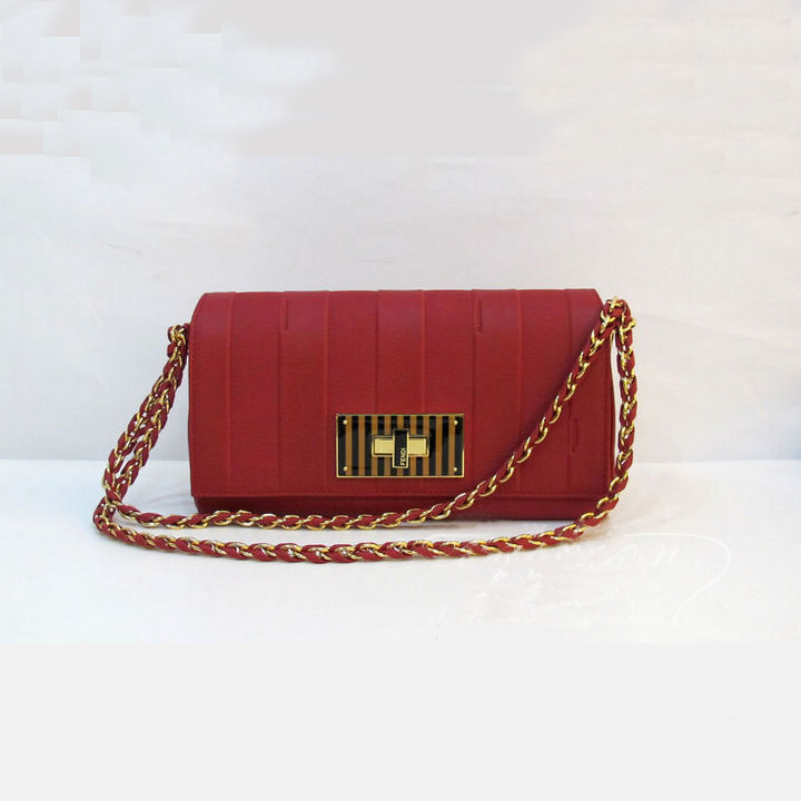 Fendi Genuine Cowskin leather in Red