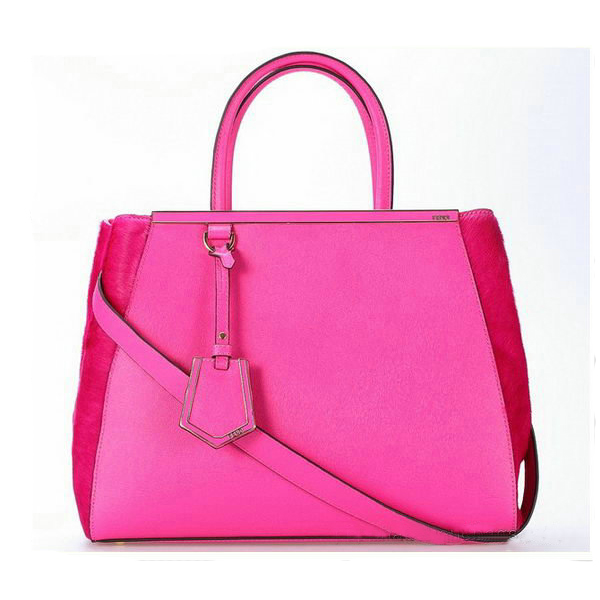 2Jours Saffiiano Leather Horsehair Tote Bag F001 Peach