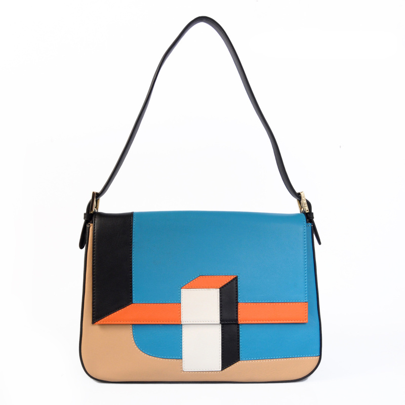 Fendi  '2Jours Elite' leather mixed color handbags