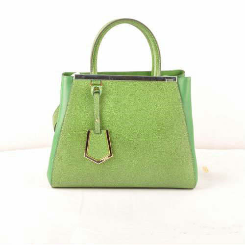 Fendi 2Jours Cannage&Ferrari Leather Tote Bag F2552S Green