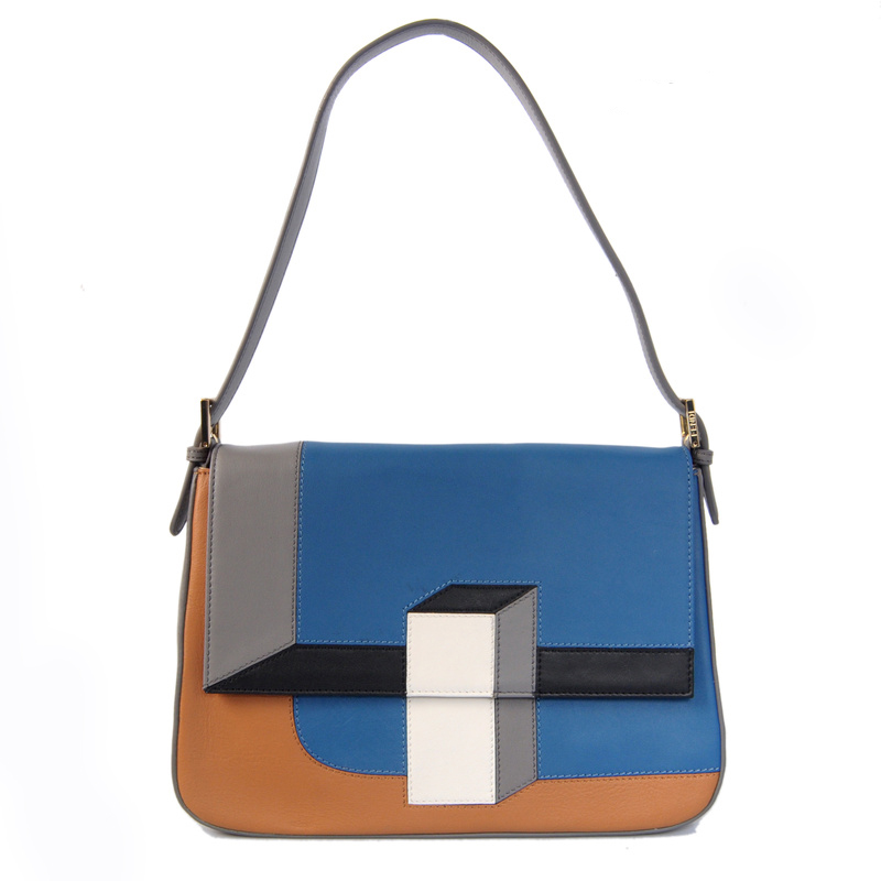 Fendi  '2Jours Elite' leather mixed color handbags