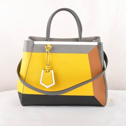 Fendi '2Jours Block' leather mixed colors handbags