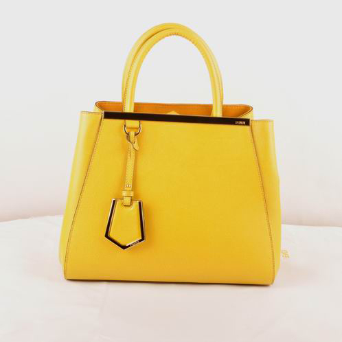 Fendi Fall Winter 2012 2Jours Saffiiano Leather Tote Bag 8BH250S Yellow