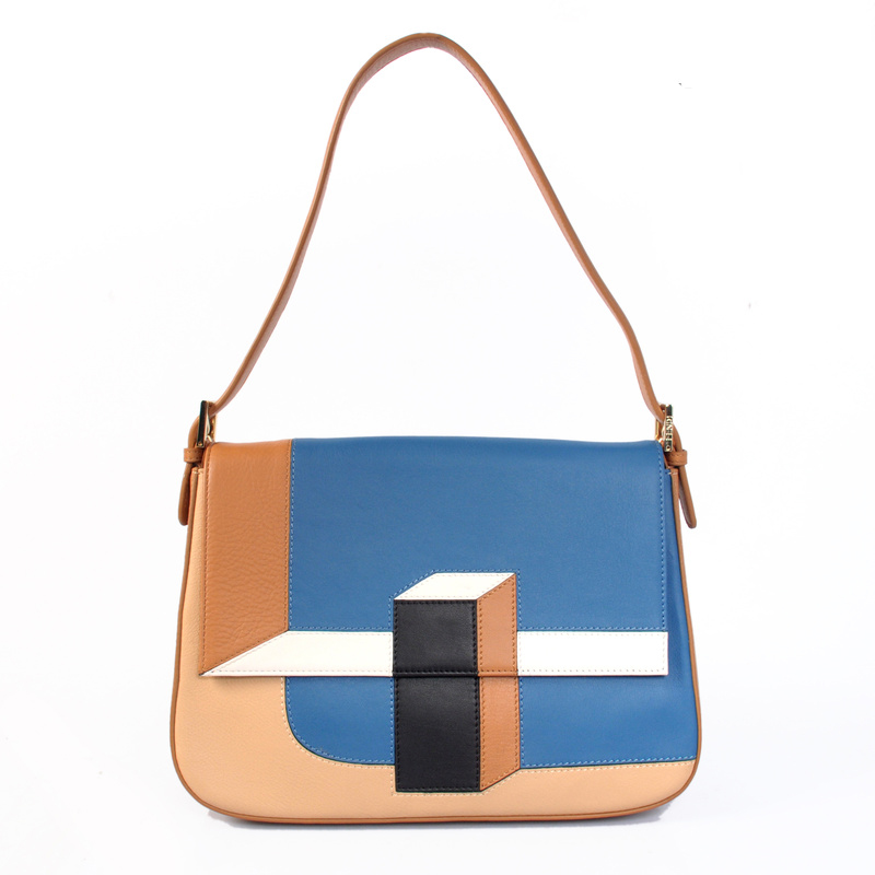Fendi '2Jours Elite' leather mixed color handbags