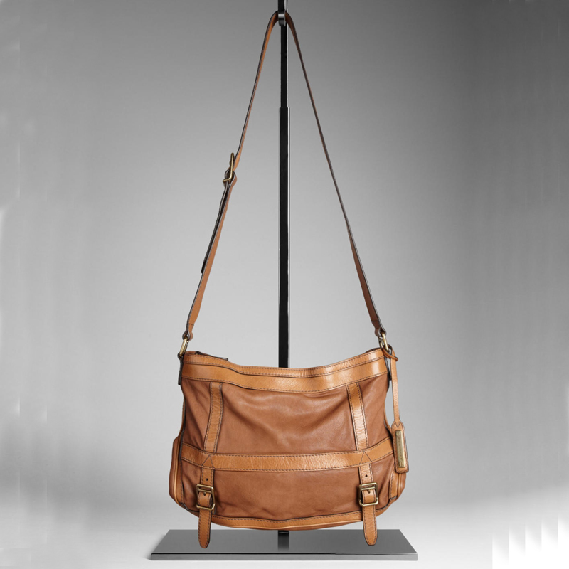 LARGE WASHED LEATHER CROSSBODY BAG