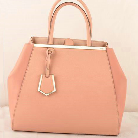 Fendi 2Jours Saffiiano&Ferrari Leather Tote Bag F2552L Pink