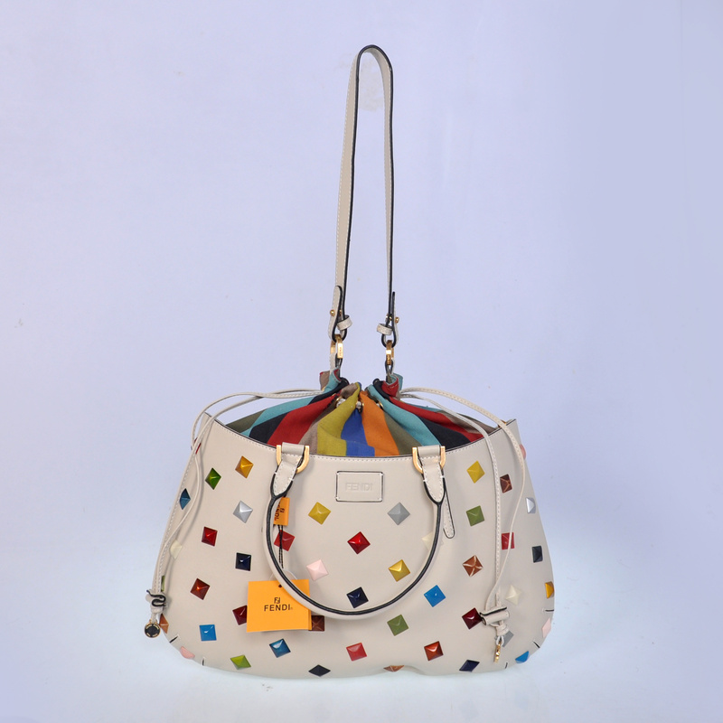 Fendi Borsa Multi-Color Studded Satchel
