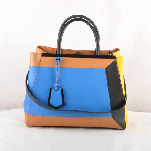 Fendi '2Jours Block' leather mixed colors handbags
