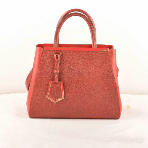 Fendi 2Jours Cannage&Ferrari Leather Tote Bag F2552S Wine