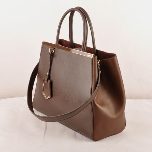 Fendi Fall Winter 2012 2Jours Saffiiano Leather Tote Bag 8BH250M Brown