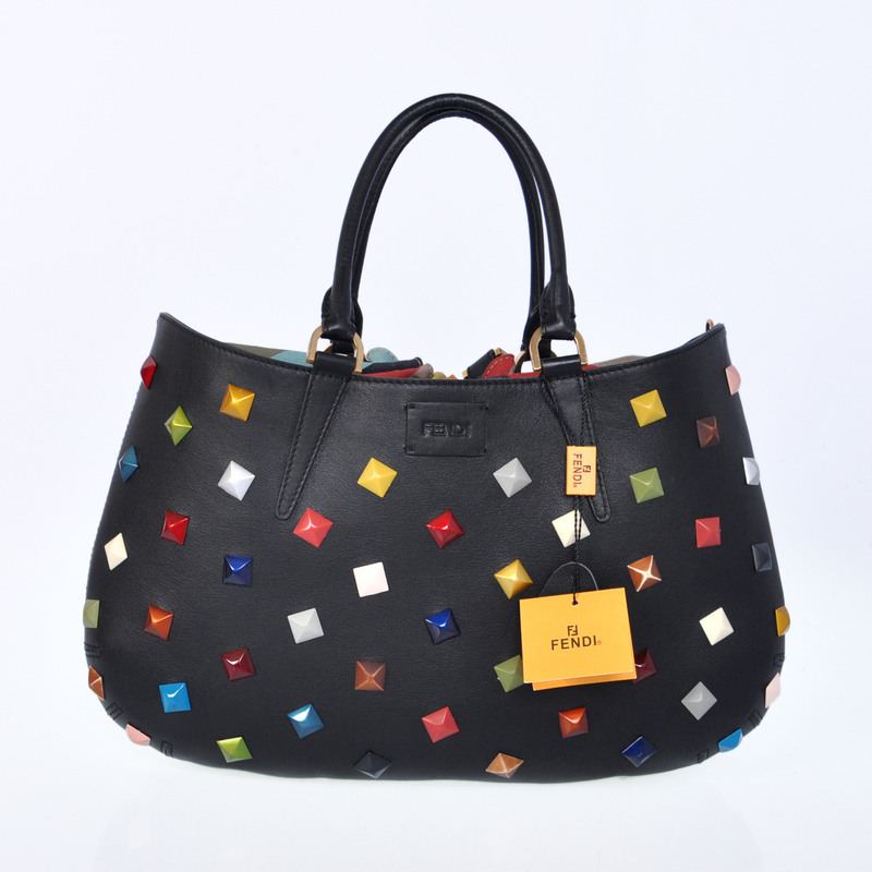Fendi Borsa Multi-Color Studded Satchel