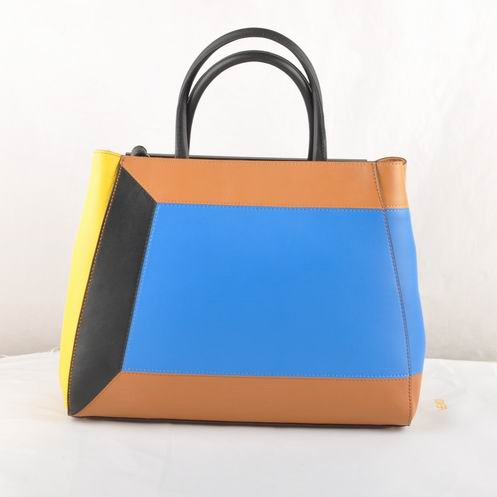 Fendi '2Jours Block' leather mixed colors handbags