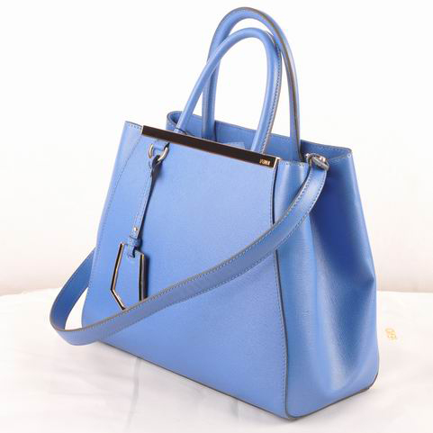 Fendi Fall Winter 2012 2Jours Saffiiano Leather Tote Bag 8BH250S Blue