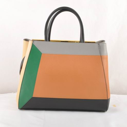 Fendi '2Jours Block' leather mixed colors handbags
