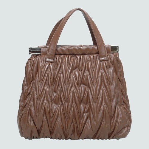 Miu Miu Matelasse Nappa Leather Tote Bags 90281 Khaki