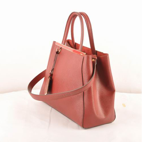 Fendi Fall Winter 2012 2Jours Saffiiano Leather Tote Bag 8BH250S Bordeaux