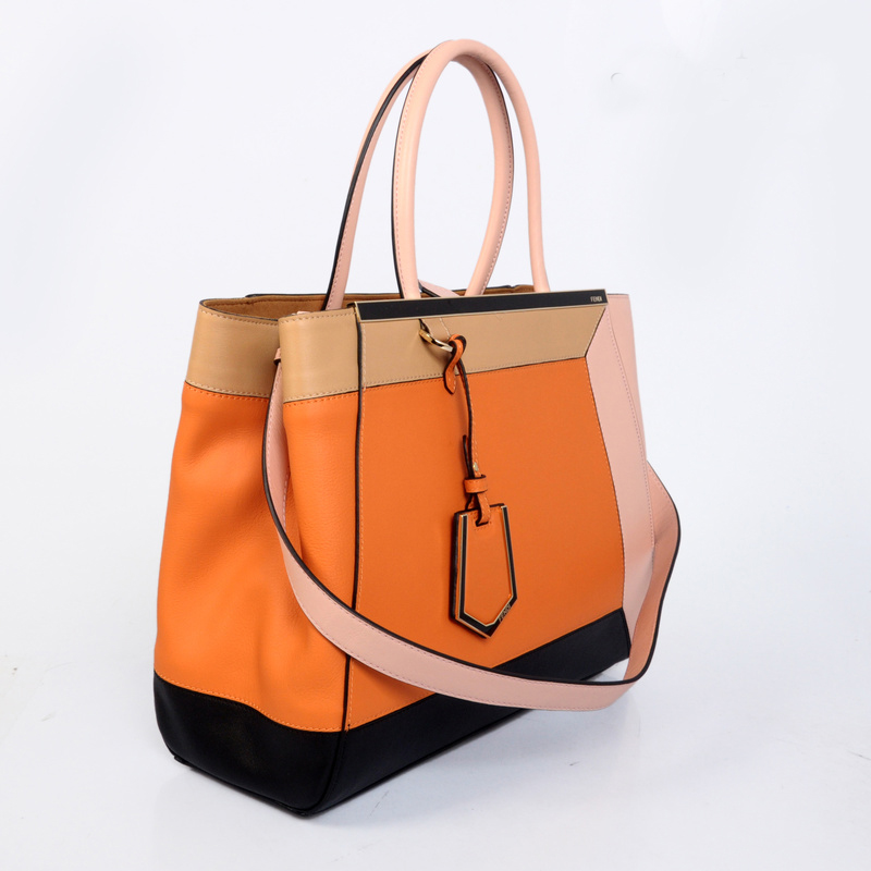 Fendi '2Jours Block' leather mixed colors handbags